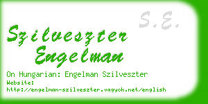 szilveszter engelman business card